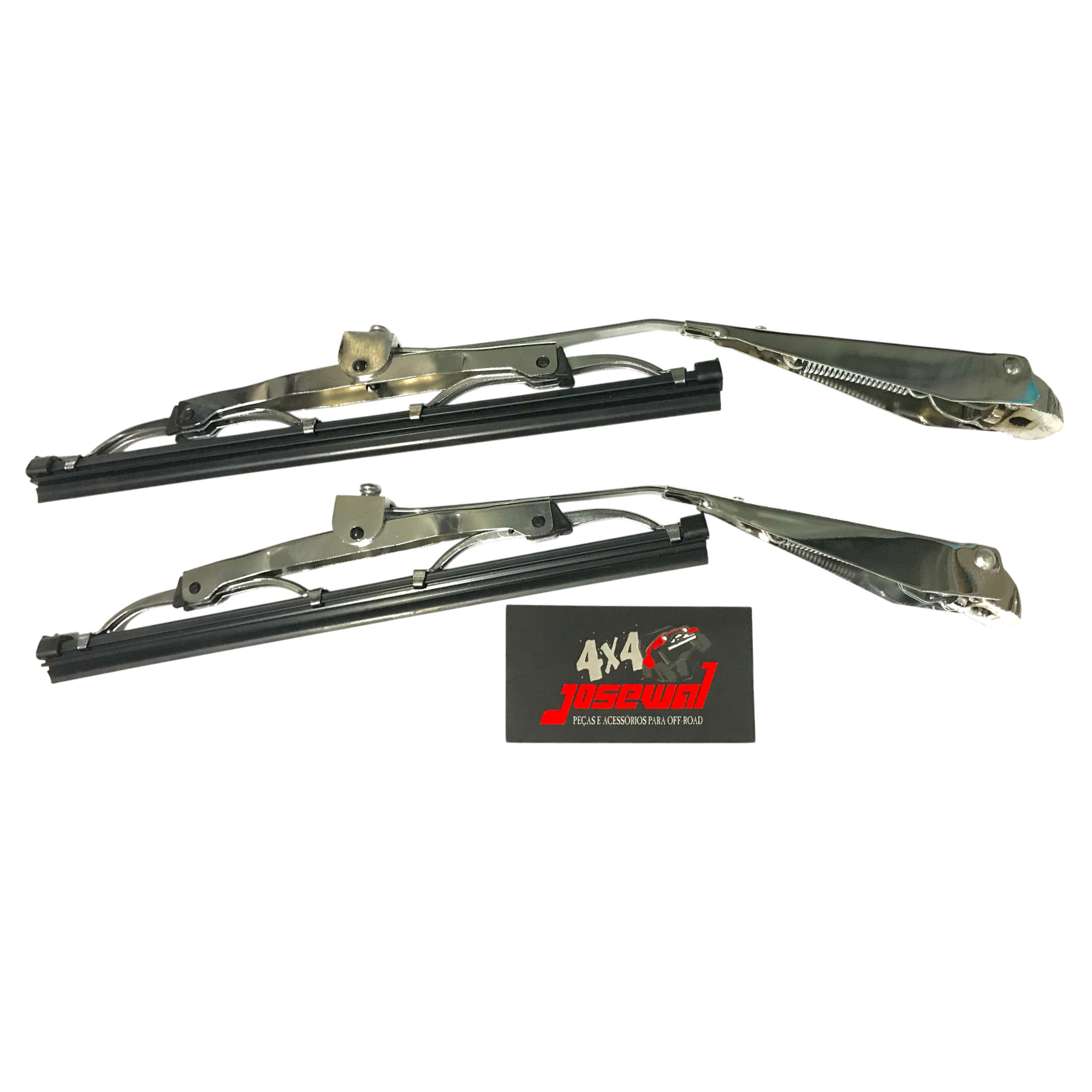 BRAÇO E PALHETA DO LIMPADOR CROMADOS – JEEP WILLYS CJ3 / CJ5 / CJ6