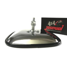 ESPELHO RETROVISOR QUADRADO UNIVERSAL JEEP RURAL F75 KOMBI - CROMADO