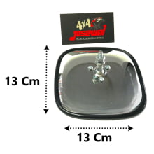 ESPELHO RETROVISOR QUADRADO UNIVERSAL JEEP RURAL F75 KOMBI - CROMADO