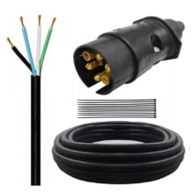 KIT REBOQUE COM LANTERNA TRASEIRA CANOINHA TOMADA FAIXA REFLECTIVA E LANTERNA DE PLACA C/ LÂMPADA