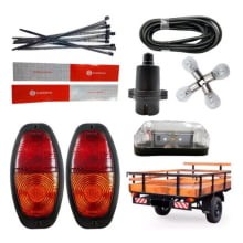 KIT REBOQUE COM LANTERNA TRASEIRA CANOINHA TOMADA FAIXA REFLECTIVA E LANTERNA DE PLACA C/ LÂMPADA