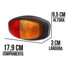 KIT REBOQUE COM LANTERNA TRASEIRA CANOINHA TOMADA FAIXA REFLECTIVA E LANTERNA DE PLACA C/ LÂMPADA