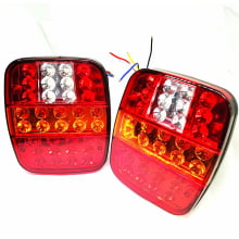 LANTERNA TRASEIRA QUADRADA LED TIPO CARGO MARMITÃO JEEP TROLLER UNIVERSAL - PAR 2 PEÇAS