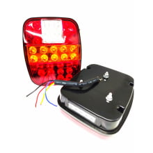 LANTERNA TRASEIRA QUADRADA LED TIPO CARGO MARMITÃO JEEP TROLLER UNIVERSAL - PAR 2 PEÇAS