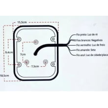 LANTERNA TRASEIRA QUADRADA LED TIPO CARGO MARMITÃO JEEP TROLLER UNIVERSAL - PAR 2 PEÇAS